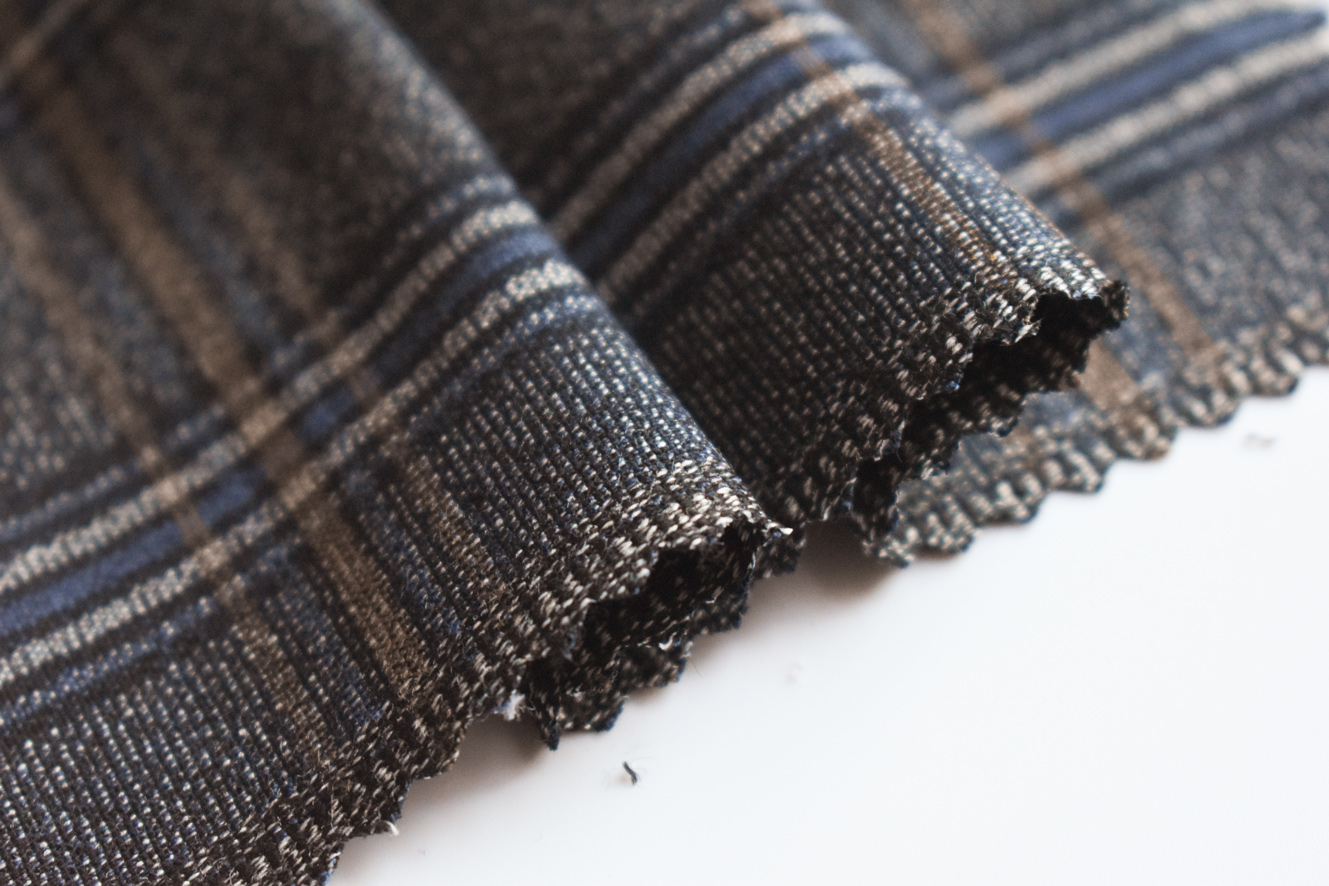 Photo--9 Тканина костюмна жіноча картата монострейчева - Зображення 1