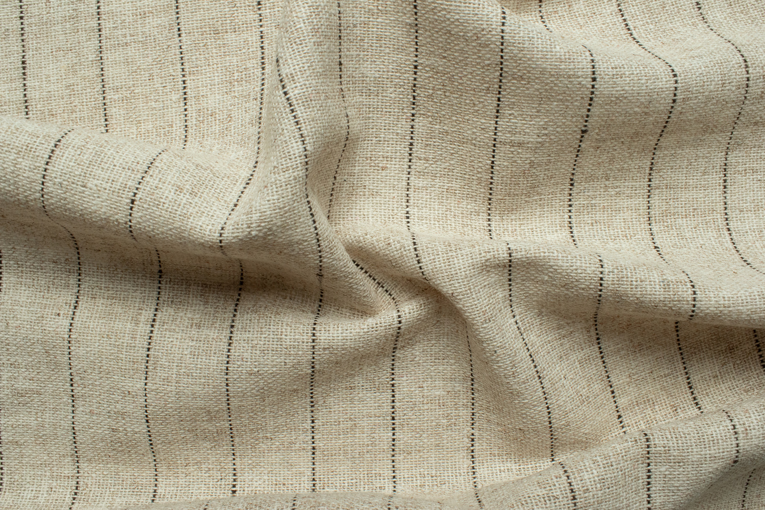 Photo--427 Бавовняна тканина смугаста під льон - Зображення 1