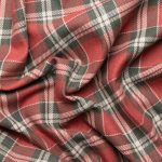 Сорочкова тканина картата 7 унцій під виварку (stone wash) червона