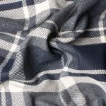 Щільний денім у клітинку 12 унцій під виварку (stone wash) синій