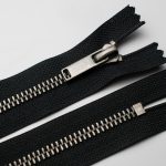 Cremallera metálica, tipo 5, no separable, plata oscura (níquel oxidado)