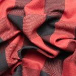 Щільний денім у клітинку 12 унцій під виварку (stone wash) червоний