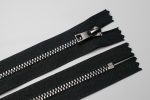 Cremallera metálica, tipo 4, no separable, negro brillante