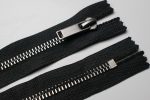 Cremallera metálica, tipo 5, no separable, negro brillante