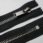 Блискавка металева, тип 5, нероз'ємна, блискучий чорний