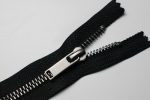 Cremallera metálica, tipo 5, no separable, negro brillante - Image 2